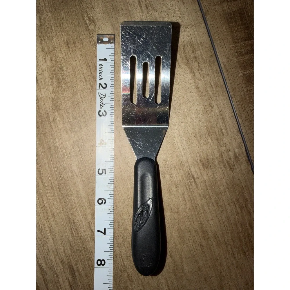 Pampered Chef Mini Serving Spatula Stainless Steel Slotted Brownie Turner Black